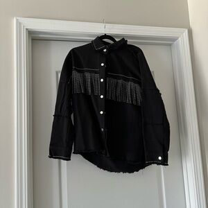 Judith March Black Fringe Western Jacket